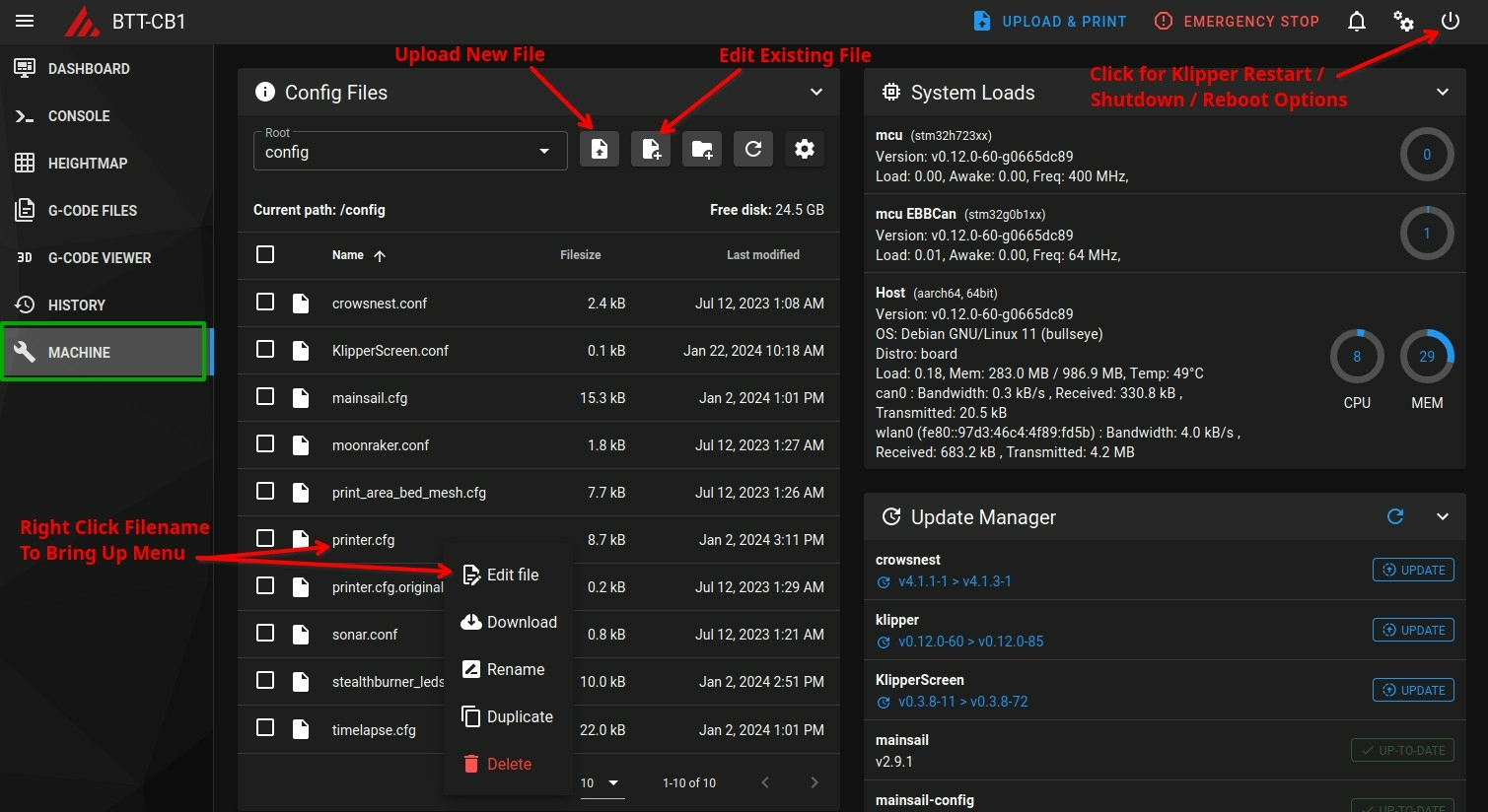 Mainsail Interface